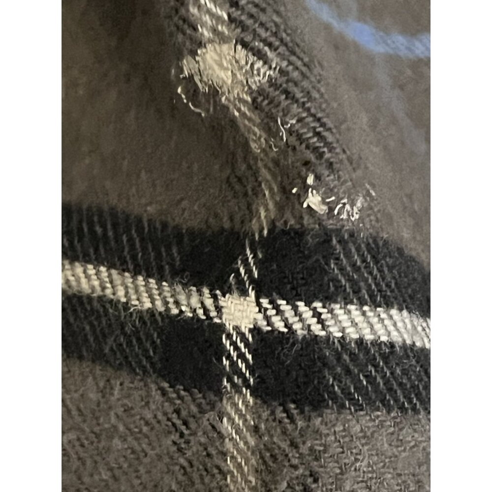 Wrangler Mens 3XL XXXL Gray & Blue Checkered Flannel Work Chore Shirt - Picture 5 of 10